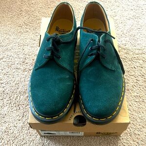 Dr Martens green suede 1461